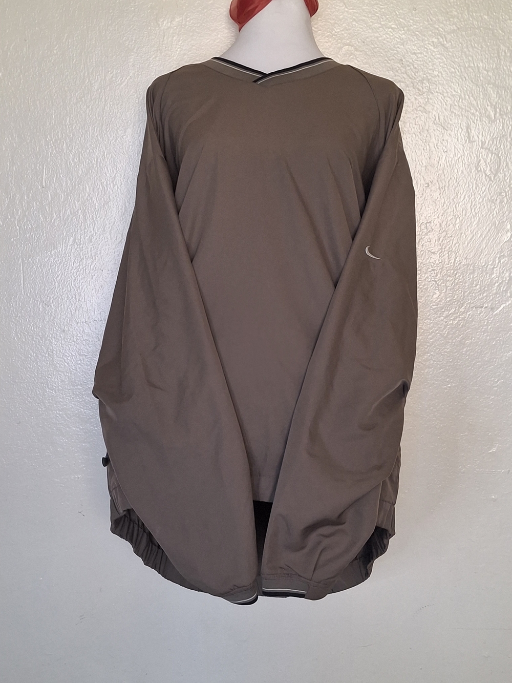 NIKE GOLF MENS Olive Green/Brown Long Sleeve Athletic Pullover